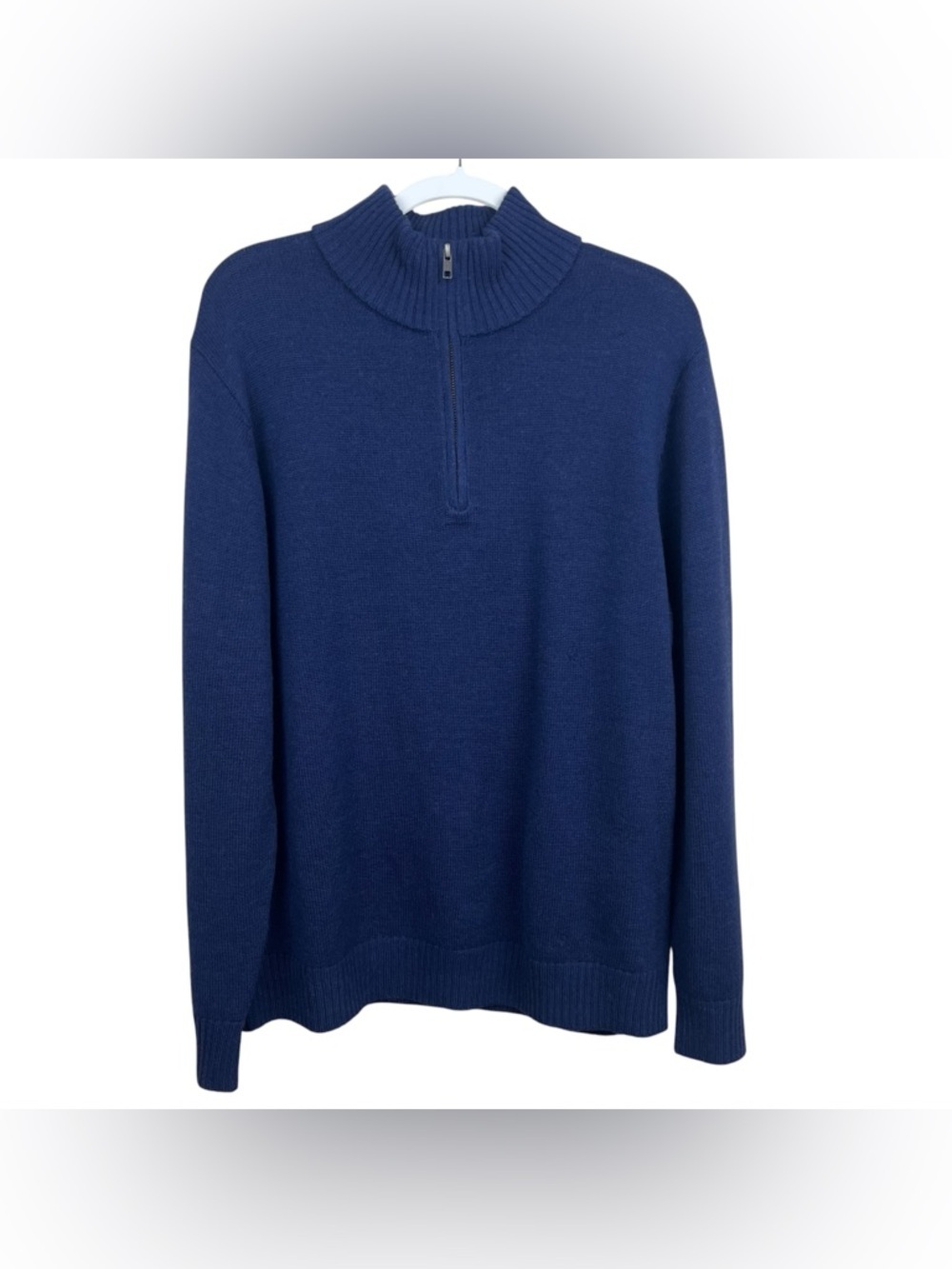 FLAWS Patagonia Men's Navy Half-Zip Sweater Merino Wool Navy Blue